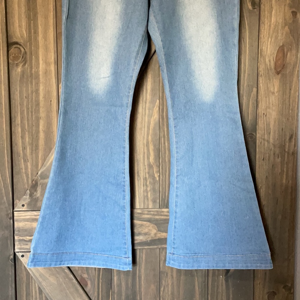 Ladies Stretch Bell Bottom Jeans - Picture 2 of 9